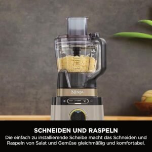 Ninja 3-in-1 Detect Power Blender Processor Pro, kraftvolle 1200W Küchenmaschine, Single Serve & Knethaken, 3x Single Serve Tassen, Krug, Teig, mischen & hacken, Stone Gold, TB401EUSTGD - Image 4