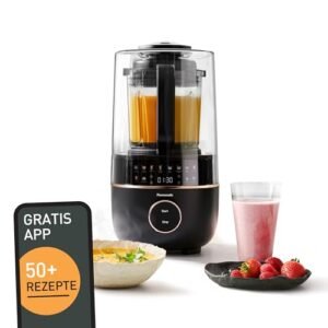 Panasonic MX-HG4401KXE Standmixer & Suppenbereiter,2 l, 800 W, Leiser Mixer,Heiß & Kalt, 9 Automatikprogramme, 10 Geschwindigkeitsstufen, Timer, Warmhalten, Automatische Reinigung, Schwarz & Roségold - Image 2