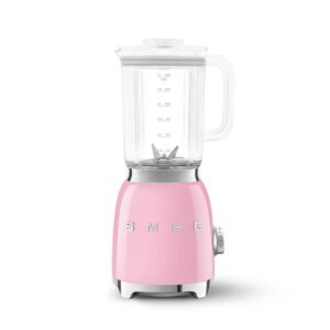 Smeg, BLF03PKEU, 1,5 l Standmixer, 4 -Geschwindigkeitsstufen, 4 Automikprogramme, Abnehmbare Doppelklinge, Deckelöffnung transparent mit Dosierkappe, rutschfest, 800W, Rose
