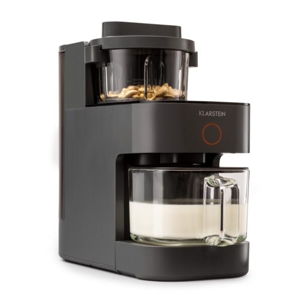 Klarstein Mixer, Standmixer mit 300 Motor- und 1250 Watt Heizleistung, Hochleistungsmixer für Pflanzenmilch Zubereitung, Smoothie Mixer mit 360° Heiztechnologie, 30.000 U/min, Touchscreen, Schwarz