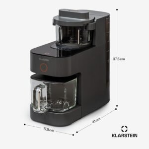 Klarstein Mixer, Standmixer mit 300 Motor- und 1250 Watt Heizleistung, Hochleistungsmixer für Pflanzenmilch Zubereitung, Smoothie Mixer mit 360° Heiztechnologie, 30.000 U/min, Touchscreen, Schwarz - Image 7