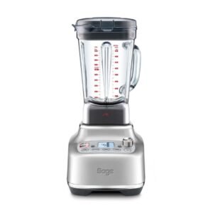 Sage - The Super Q - Standmixer - Ultrastark, Schnell, Leise, 5 One-Touch-Programme, 12 Geschwindigkeiten, 1520 W, 2 L Behälter - Smoothies, Suppen, Pulse - Inkl. Trinkbehälter - Gebürsteter Edelstahl