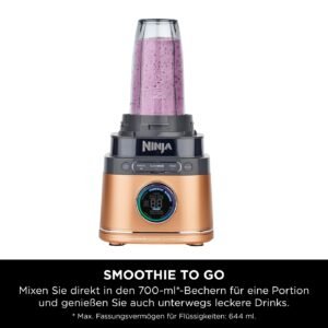 Ninja 2-in-1 Detect Power Mixer Pro & Single Serve, 1200W Mixer mit Krug, & Single Serve Tasse, Smoothies mixen, Gemüse hacken & Frozen Drinks mixen, Kupfer/Schwarz, TB301EUCP - Image 15