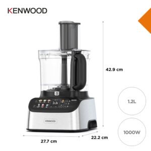 Kenwood MultiPro OneTouch FDM73.850SS Kompakt-Küchenmaschine & Standmixer, 12 Zubehörteile, 6 Automatikprogramme, Variable Geschwindigkeit & Pulse-Funktion, Integrierte Waage, 1000W, Silber - Image 9