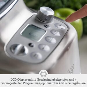 Sage - The Super Q - Standmixer - Ultrastark, Schnell, Leise, 5 One-Touch-Programme, 12 Geschwindigkeiten, 1520 W, 2 L Behälter - Smoothies, Suppen, Pulse - Inkl. Trinkbehälter - Gebürsteter Edelstahl - Image 5