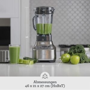 Sage - The Super Q - Standmixer - Ultrastark, Schnell, Leise, 5 One-Touch-Programme, 12 Geschwindigkeiten, 1520 W, 2 L Behälter - Smoothies, Suppen, Pulse - Inkl. Trinkbehälter - Gebürsteter Edelstahl - Image 2
