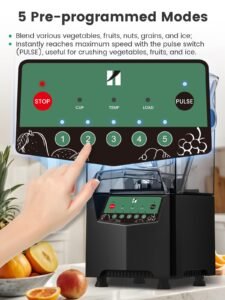 Huanyu Gewerblicher Mixer mit Schallschutzhaube, 2 l Fassungsvermögen, leiser Eiszerkleinerer, Smoothie-Mixer, 1000 W Hochleistungsmixer zum Zerkleinern von Eis und Zubereiten von Smoothies - Image 7