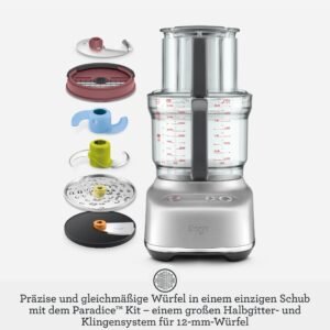 Sage - The Paradice 9 Küchenmaschine - Multifunktionales Set zum Hacken, Würfeln, Schneiden und Zerkleinern - 9 Tassen Fassungsvermögen, 650W Motor - Gebürsteter Edelstahl - Image 2