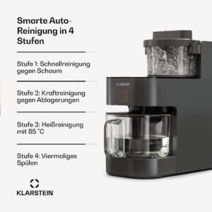 Klarstein Mixer, Standmixer mit 300 Motor- und 1250 Watt Heizleistung, Hochleistungsmixer für Pflanzenmilch Zubereitung, Smoothie Mixer mit 360° Heiztechnologie, 30.000 U/min, Touchscreen, Schwarz - Image 9