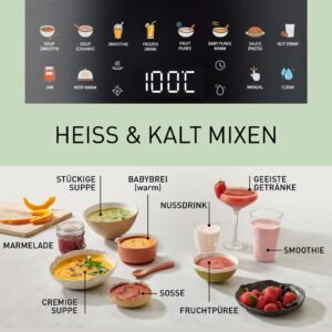 Panasonic MX-HG4401KXE Standmixer & Suppenbereiter,2 l, 800 W, Leiser Mixer,Heiß & Kalt, 9 Automatikprogramme, 10 Geschwindigkeitsstufen, Timer, Warmhalten, Automatische Reinigung, Schwarz & Roségold - Image 14