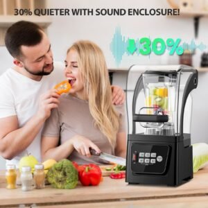 Huanyu Kommerzieller Mixer mit Schallschutzhaube 2L Fassungsvermögen Leiser professioneller Mixer Smoothie Maker 1600W Hochleistungsmixer für Eiscrushing, Smoothie und Pürees - Image 6