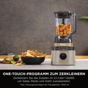 Ninja 3-in-1 Detect Power Blender Processor Pro, kraftvolle 1200W Küchenmaschine, Single Serve & Knethaken, 3x Single Serve Tassen, Krug, Teig, mischen & hacken, Stone Gold, TB401EUSTGD - Image 16