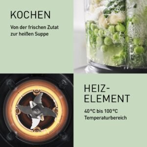 Panasonic MX-HG4401KXE Standmixer & Suppenbereiter,2 l, 800 W, Leiser Mixer,Heiß & Kalt, 9 Automatikprogramme, 10 Geschwindigkeitsstufen, Timer, Warmhalten, Automatische Reinigung, Schwarz & Roségold - Image 10