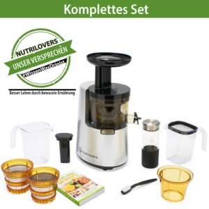 Nutrilovers Entsafter Slow Juicer NUTRI-PRESS NO.1 Testsieger Saftausbeute 3 Siebe Saft, Smoothie, Frucht-Eis, Sehr leise, BPA-Frei - Image 5