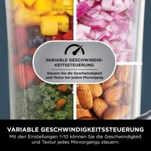 Ninja 3-in-1 Detect Power Blender Processor Pro, kraftvolle 1200W Küchenmaschine, Single Serve & Knethaken, 1x Single Serve Tasse, Krug, Teig, mischen & hacken, Schwarz, TB401EU - Image 13