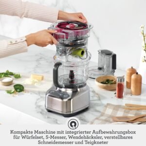 Sage - The Paradice 9 Küchenmaschine - Multifunktionales Set zum Hacken, Würfeln, Schneiden und Zerkleinern - 9 Tassen Fassungsvermögen, 650W Motor - Gebürsteter Edelstahl - Image 8