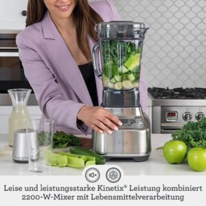 Sage - The Super Q - Standmixer - Ultrastark, Schnell, Leise, 5 One-Touch-Programme, 12 Geschwindigkeiten, 1520 W, 2 L Behälter - Smoothies, Suppen, Pulse - Inkl. Trinkbehälter - Gebürsteter Edelstahl - Image 6