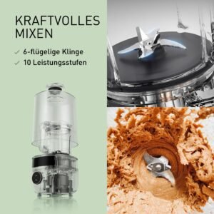 Panasonic MX-HG4401KXE Standmixer & Suppenbereiter,2 l, 800 W, Leiser Mixer,Heiß & Kalt, 9 Automatikprogramme, 10 Geschwindigkeitsstufen, Timer, Warmhalten, Automatische Reinigung, Schwarz & Roségold - Image 11